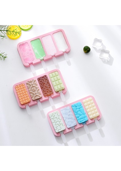 C 2 4 Kaviteler Basit Dondurma Silikon Kalıp Kapaklı Popsicle Buz Küpü Tepsi Kalıp Ev Yapımı Peynir Çubukları Hediyeler Mutfak Aksesuarları (Yurt Dışından) indirimleri