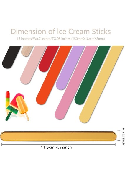 PINK-10PCS 10 Pcs Akrilik Cakesicle Çubukları Yeniden Kullanılabilir Dondurma Çubukları Ayna Dondurma Çubukları Mini Akrilik Zanaat Dondurma Çubukları Dıy El Sanatları (Yurt Dışından) indirimleri