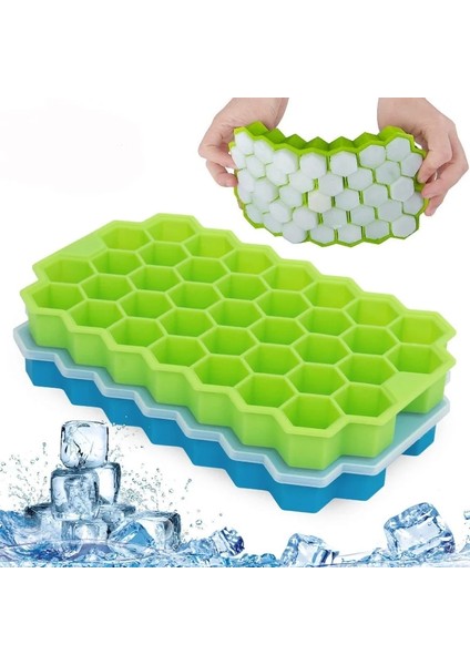 Kapaksız-Yeşil 1 Adet Büyük Kapasiteli Buz Tepsileri Silikon Kalıp Yeniden Kullanılabilir Petek Buz Küpü Makinesi Gıda Sınıfı Buz Makinesi Kapaklı Popsicle Kalıp Buz Kalıbı (Yurt Dışından) fiyatları