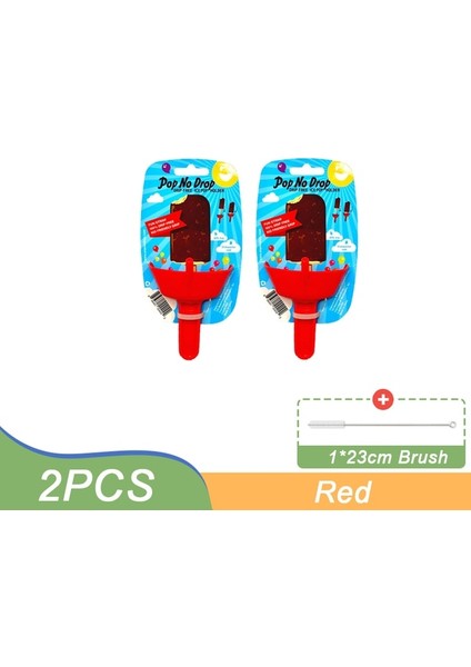 2 Adet Kırmızı Yeni Damlama Geçirmez Popsicle Raf Damla Ücretsiz Buz Tutucu Hiçbir Karışıklık Ücretsiz Dondurulmuş Davranır Raf Popsicle Tutucu Çocuklar Için Saman ile Dondurma (Yurt Dışından)