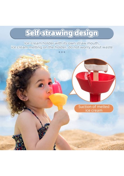 2 Adet Kırmızı Yeni Damlama Geçirmez Popsicle Raf Damla Ücretsiz Buz Tutucu Hiçbir Karışıklık Ücretsiz Dondurulmuş Davranır Raf Popsicle Tutucu Çocuklar Için Saman ile Dondurma (Yurt Dışından)