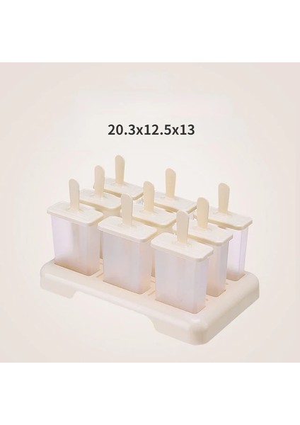 Stil 6 Dondurma Kalıbı 4 Buz Popsicle Kalıp Seti Popsicle Dondurma Kalıbı Buz Tepsisi Diy Dondurma Sopa ve Kapaklı Yeniden Kullanılabilir Mutfak Aracı (Yurt Dışından)