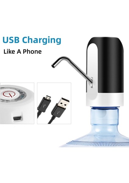 Beyaz Elektrikli Otomatik Su Sebili Taşınabilir Su Şişesi USB Şarj Bir Düğme Otomatik Su Pompası Anahtarı Otomatik Içme (Yurt Dışından)