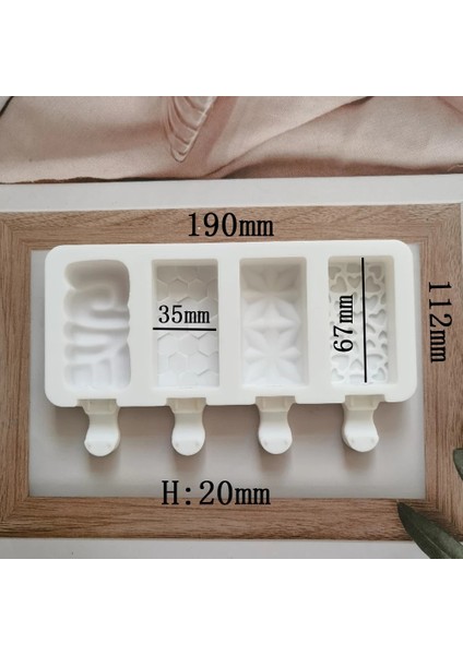 XY269-WHITE 4 Delik Buz Kek Pop Silikon Dondurma Kalıp Buz Küpü Tepsi Çikolata Popsicle Kalıpları Dıy Tatlı Ev Yapımı Pişirme Araçları Pop Maker (Yurt Dışından)