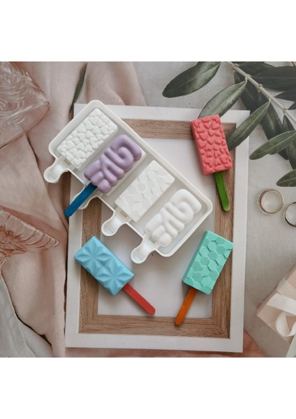 XY269-WHITE 4 Delik Buz Kek Pop Silikon Dondurma Kalıp Buz Küpü Tepsi Çikolata Popsicle Kalıpları Dıy Tatlı Ev Yapımı Pişirme Araçları Pop Maker (Yurt Dışından)