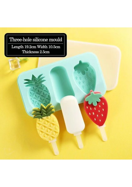 Ananas Çilek Yeşil Yeniden Kullanılabilir Dıy Silikon Dondurma Kalıbı Popsicle Kalıp Sevimli Karikatür Hayvan Kapaklı ve Çubuklu Buz Pop Kalıp Yaz Favorileri Yapımı (Yurt Dışından) modelleri