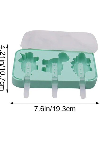 A 4 Hatta Popsicle Dondurma Kalıp Silikon Dondurma Kalıp Diy Ev Yapımı Buz Lolly Kalıp Dondurucu Suyu Buz Küpü Tepsi Dinozor Ayı (Yurt Dışından)