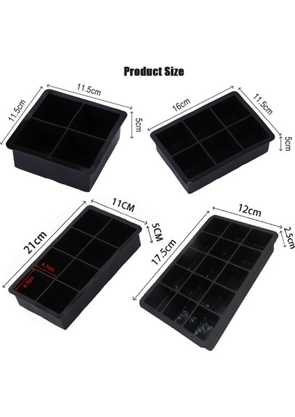 15 Izgara 5cm Büyük Buz Küpü Kalıp Kare Buz Kalıbı Büyük Cubitera Gıda Sınıfı Silikon Tepsi Dıy Buz Topu Makinesi Buz Küpü Kalıp Dondurucu Için (Yurt Dışından) indirimleri