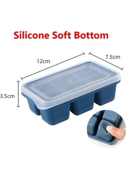 Yumuşak - Mavi 2 Adet 6 Izgaralar Buz Kalıbı Gıda Sınıfı Yumuşak Silikon Buz Küpü Kalıp Dondurma Buz Blokları Makinesi Dıy Soğuk Içecek Tepsisi Mutfak Buzdolabı Aletleri (Yurt Dışından)