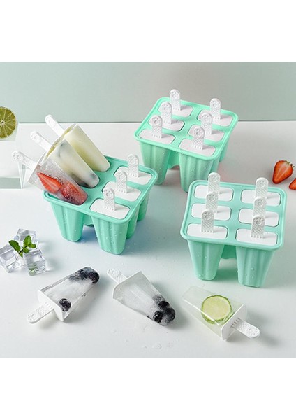Mavi 6 Hücreli Dondurma Silikon Kalıp Yaz Buz Yapım Makinesi Sicle Kalıp Meyve Suyu Dondurucu Buz Kalıbı Sicle Kalıp Çikolata Aracı (Yurt Dışından) fırsatları