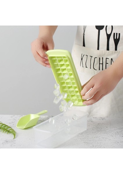 Yeşil Set 33 Izgaralar Pres Tipi Buz Küpü Makinesi Buz Kutusu Buz Kalıbı Çift Katmanlı Yaratıcı Buz Saklama Kutusu Hızlı Buz Makinesi Dondurucu Için Kapaklı Buz Tepsileri (Yurt Dışından) fırsatları
