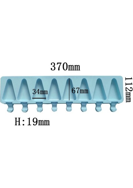Mavi 8 Kaviteler Üçgen Silikon Dondurma Kalıp Dıy Geometri Çikolatalı Kek Şeker Jöle Buz Pişirme Kalıp Sabun Mum Yapımı Seti Hediye (Yurt Dışından)