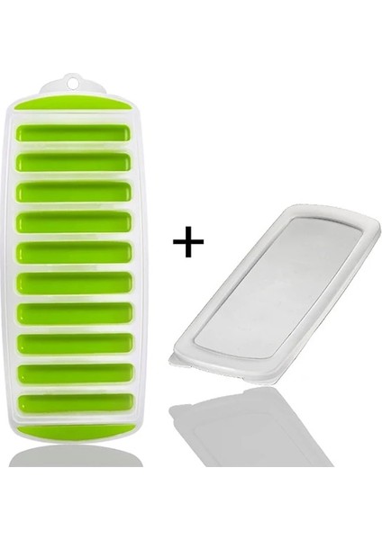 Yeşil Pop Out Plastik Buz Küpü Tepsisi, Su ve Spor Şişeleri Için Kapaklı Yeniden Kullanılabilir Buz Çubuğu Tepsi Kalıbı (Yurt Dışından)