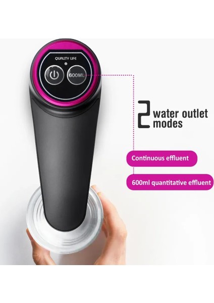 Gri Elektrikli Su Pompası USB Şarj Otomatik Elektrikli Su Sebili Pumpbottle Su Pompası Otomatik Anahtar Içme Sebili (Yurt Dışından)