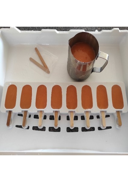 YH-621 4/8 Delik Gıda Sınıfı Silikon Dondurma Kalıp Buz Pop Küp Popsicle Kalıp Sopalarla Tatlı Dıy Magnum Kek Kalıbı Dondurma Yapma Makinesi (Yurt Dışından)