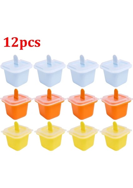 12 Adet Karışık 12X Kare Izgara Buz Küpü Kalıpları Gıda Sınıfı Silikon Dondurma Kalıp Tepsisi Sopa ile Dıy Jöle Puding Içecek Topu Makinesi Çocuklar Aperatif (Yurt Dışından) fiyatları