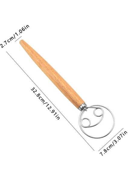 02 Danimarka Hamur Çırpma Paslanmaz Çelik Hollanda Tarzı Ekmek Hamur El Mikseri Ahşap Saplı Mutfak Pişirme Araçları Pasta Hamur Blender (Yurt Dışından)