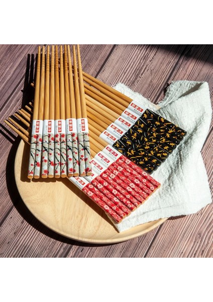 5 Çift-4 5 Çift Yeniden Kullanılabilir El Yapımı Bambu Japon Doğal Kaymaz Çubuklarını Ev Suşi Gıda Çubukları Sofra (Yurt Dışından)