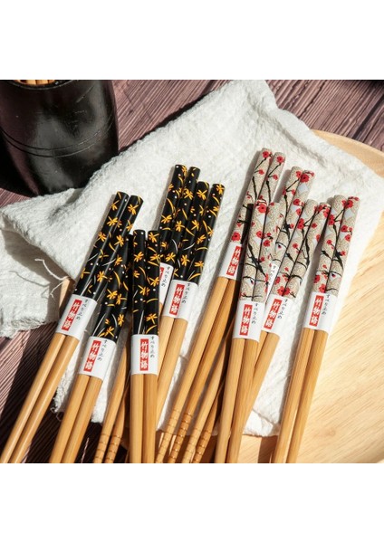 5 Çift-4 5 Çift Yeniden Kullanılabilir El Yapımı Bambu Japon Doğal Kaymaz Çubuklarını Ev Suşi Gıda Çubukları Sofra (Yurt Dışından)
