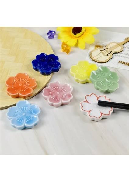 Pembe Seramik Sakura Çiçeği Çubuklarını Tutucu Çiçek Çubuklarını Yastık Japon Çubuklarını Dinlenme Standı Mutfak Sofra Yemek Dekor (Yurt Dışından) modelleri