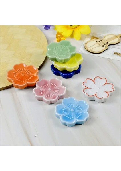 Pembe Seramik Sakura Çiçeği Çubuklarını Tutucu Çiçek Çubuklarını Yastık Japon Çubuklarını Dinlenme Standı Mutfak Sofra Yemek Dekor (Yurt Dışından) fırsatları