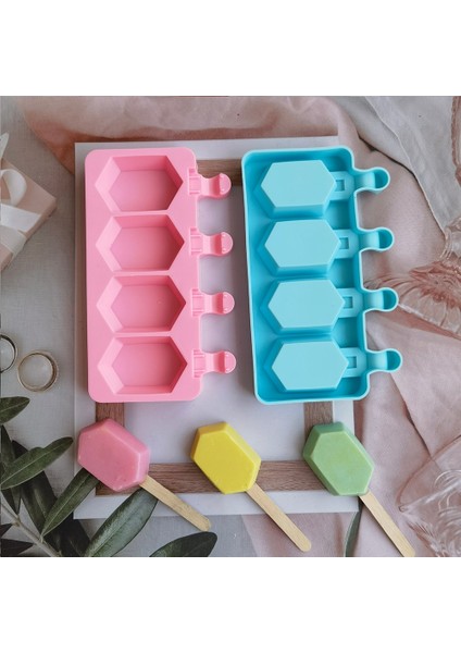 013 Yeşil Yeni Silikon Dondurma Kalıp Dıy Çikolata Tatlı Popsicle Kalıpları Tepsi Buz Küpü Makinesi Ev Yapımı Araçları Yaz Parti Malzemeleri (Yurt Dışından) fırsatları