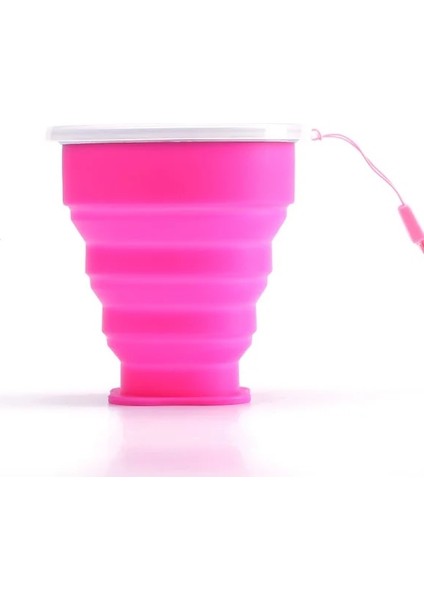 Pembe Katlanır Bardak 200 ml Bpa Ücretsız Gıda Sınıfı Su Bardağı Seyahat Silikon Geri Çekilebilir Renkli Taşınabilir Açık Kahve Handcup (Yurt Dışından)
