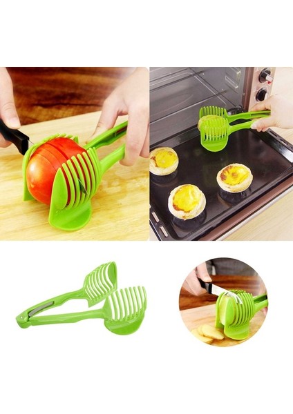 Yeşil El Meyve Dilimleyici Yuvarlak Dilimleme Domates Patates Çok Fonksiyonlu Hızlı Kesici Kase Kesici Kapaklı Kase Hızlı Kesim (Yurt Dışından)