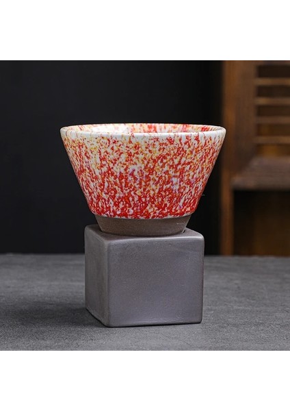 C-200ML-1PCS 200ML 1 Adet Yaratıcı Retro Seramik Kahve Kupa Kaba Çömlek Çay Bardağı Japon Latte Çekme Çiçek Porselen Fincan Çömlekçilik Kahve Fincanı (Yurt Dışından)