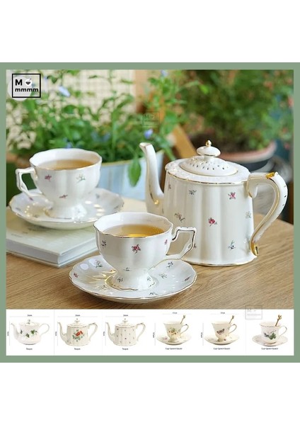 C-250 ml Avrupa Çay Bardağı ve Tabakları Seti Seramik Kupa Kahve Fincanı Seti Tatlı Tabağı Kaşık Böcek Bts Fincan Drinkware Demlik Espresso Bardak (Yurt Dışından)