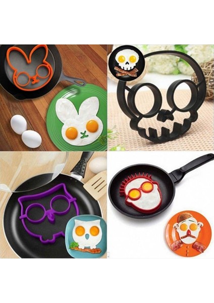 Gülümseme Yüz Kahvaltı Omlet Kalıp Silikon Yumurta Gözleme Halka Şekillendirici Pişirme Aracı Dıy Mutfak Aksesuarları Gadget Plastik Yumurta Ayırıcı (Yurt Dışından)
