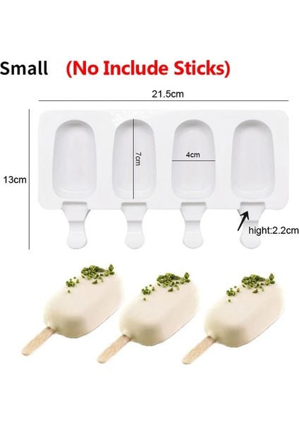 4 Izgaralar-S 4/8 Delik Silikon Dondurma Kalıp Buz Küpü Popsicle Kalıpları Sopalarla Dıy Tatlı Kek Kalıpları Ev Yapımı Araçlar Dondurma Yapımcıları (Yurt Dışından)