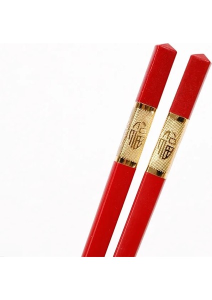 24CM-1PAIR-YIN Şenlikli Kırmızı Yemek Çubukları Otel Ev Hediyesi Yüksek Dereceli Kaymaz ve Küf Geçirmez Suşi Sopa Dezenfeksiyon Kabini Için Uygun (Yurt Dışından)