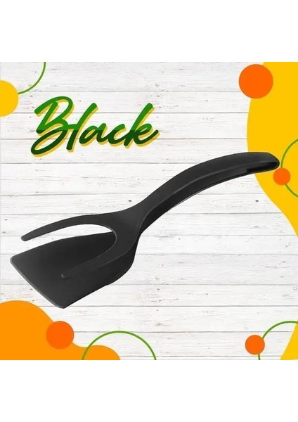 Siyah 2 In 1 Kavrama Çevirme Maşa Yumurta Spatula Maşa Kelepçe Gözleme Kızarmış Yumurta Fransız Tost Omlet Devrilmiş Turner Mutfak Aksesuarları (Yurt Dışından) fiyatları