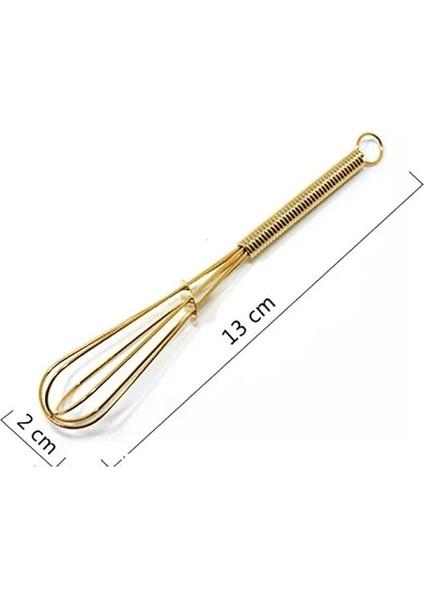 13 cm Paslanmaz Çelik Mini Boy Yumurta Çırpıcı El Çırpma Altın Çok Fonksiyonlu Mikser Pişirme Kek Aracı (Yurt Dışından)