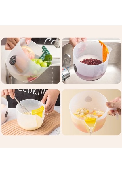 Turuncu Büyük Kapasiteli Temizle Ölçüm Fincan Çırpma Yumurta Kaseler Yumurta Sıvı Filtreleme Yumurta Aracı Pişirme Kase Mutfak Pişirme Için Karıştırma Kabı (Yurt Dışından)