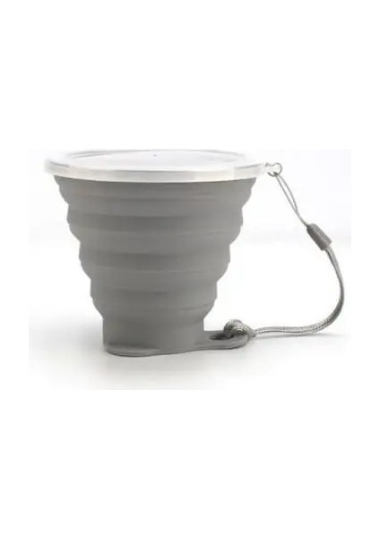 Açık Gri 270ML 270ML Katlanır Gıda Sınıfı Su Bardağı Seyahat Silikon Geri Çekilebilir Katlanır Su Bardağı Renkli Taşınabilir Açık Kahve Gargara Bardağı (Yurt Dışından)