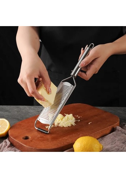 Gümüş Peynir Rendesi Paslanmaz Çelik Dayanıklı Dayanıklı Metal Limon Zester Rendesi (Yurt Dışından)