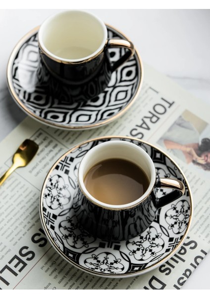 C Eworld 80ML Türk Espresso Kahve Fincan Tabağı ile Seramik Fincan Seti Siyah Çay Kahve Mutfak Parti Içecek Ev Dekorasyon (Yurt Dışından)