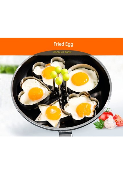 5 Adet 1 Takım Beeman 5 Adet Paslanmaz Çelik Omlet Makinesi Kızarmış Yumurta Dekorasyon Kızartma Yumurta Gözleme Pişirme Araçları Dıy Kahvaltı Yumurta Gözleme Kalıbı (Yurt Dışından)