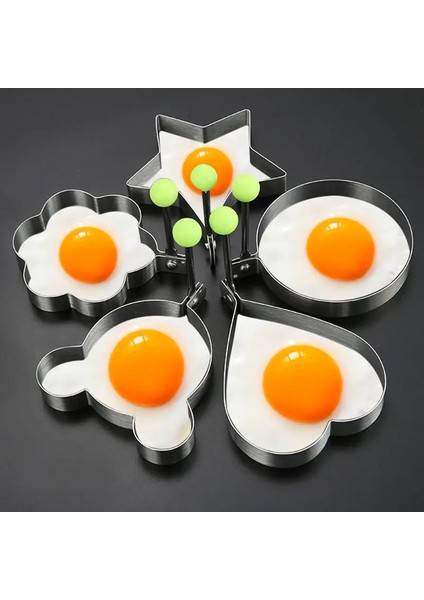 5 Adet 1 Takım Beeman 5 Adet Paslanmaz Çelik Omlet Makinesi Kızarmış Yumurta Dekorasyon Kızartma Yumurta Gözleme Pişirme Araçları Dıy Kahvaltı Yumurta Gözleme Kalıbı (Yurt Dışından)