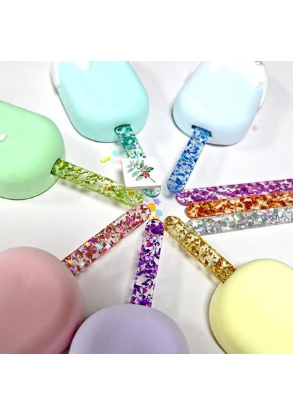 Camgöbeği 10 Adet Temizle Payetler Kullanımlık Dondurma Çubukları Dondurma Çubukları Akrilik Cakesicle Çubukları Buz Pop Şeker Dondurma Creamsicle (Yurt Dışından)