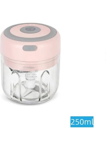 250 ml Pembe 100/250 ml Kablosuz Elektrikli Sarımsak Ezici Basın Karıştırıcı Kıyıcı Şarj Edilebilir Soğan Çok Fonksiyonlu Işlemci Mutfak Aksesuarları (Yurt Dışından)