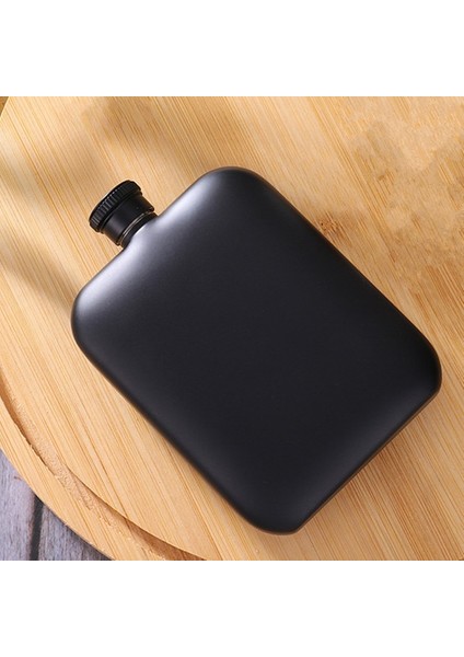 Siyah 6oz Cep Cep Şişesi Alkol Viski Flagon 170ML Sızdırmaz Içme Suyu Şişesi 304 Paslanmaz Çelik Kare Şarap Sürahisi (Yurt Dışından)