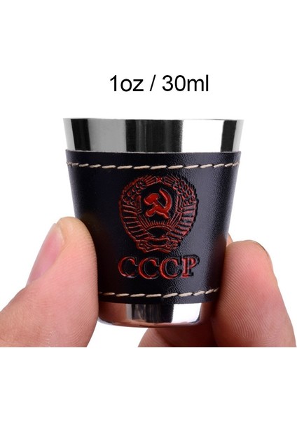 1oz No Lether 1/2oz Paslanmaz Çelik Şarap Bardakları Siyah Deri Taşıma Çantası ile Açık Kamp Rusya Cccp Viski Alkol Atış Cep Şişesi Bardak (Yurt Dışından) modelleri