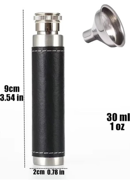 1.5 Oz (B) Huni ile Mini Cep Şarap Viski Hip Mataralar Paslanmaz Çelik Yuvarlak Alt Boru Şeklindeki Pot 1/1.5 Oz Şarap Şişesi Erkekler Için Taşınabilir Şarap Hediyesi (Yurt Dışından)