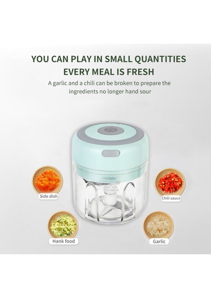 Beyaz 100 ve 250 ml Elektrikli Mini Sarımsak Kıyıcı Şarjlı Mutfak Robotu Kırıcı Kıyma Makinesi Doğrayın Soğan Zencefil Sebze Biber Baharat Et (Yurt Dışından) modelleri