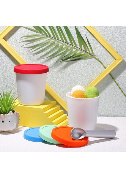 Turuncu Küçük Dondurma Bardak Konteyner Tatlı Dondurucu Saklama Kabı Küvet Kapaklı Kaplar Plastik Yuvarlak Küvetler Tatlı Gıda Saklama Kabı (Yurt Dışından) modelleri