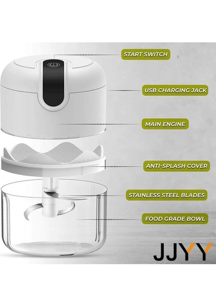 Mavi Akıllı Elektrikli Sarımsak Kıyıcı 250 ml Kablosuz Mini Ezici Basın Kıyıcı Doğrama ve Dilimleme Için Soğan Zencefil Sebzeler Baharat Bebek (Yurt Dışından) modelleri