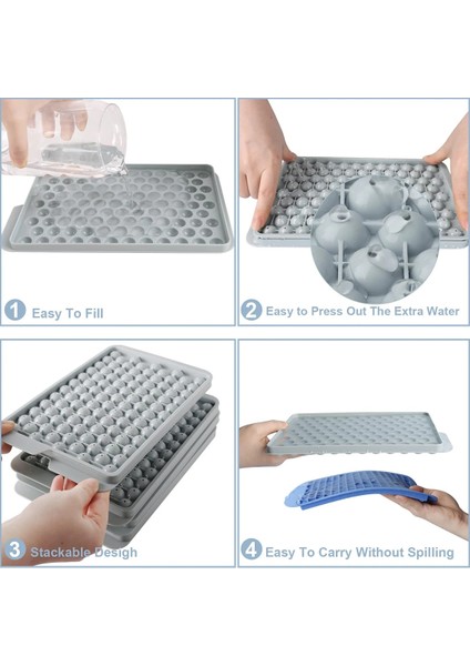 1 Adet Buz Küpü Tepsi C Yuvarlak Buz Küpü Tepsileri Mini Buz Topu Makinesi Kapaklı Küre Buz Küpü Kalıp Soğutma Kokteyli Viski Çay Soğuk Içecek 2023 Yaz (Yurt Dışından) fırsatları